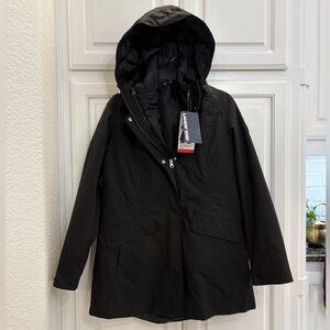 NWT LANDS END Women’s 3-in-1 System Removable Vest Black S: Med